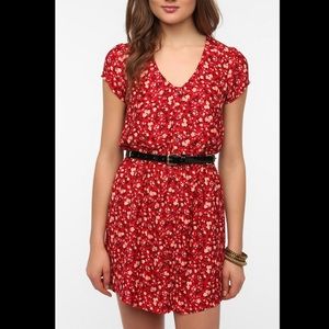Red floral mini dress sz S